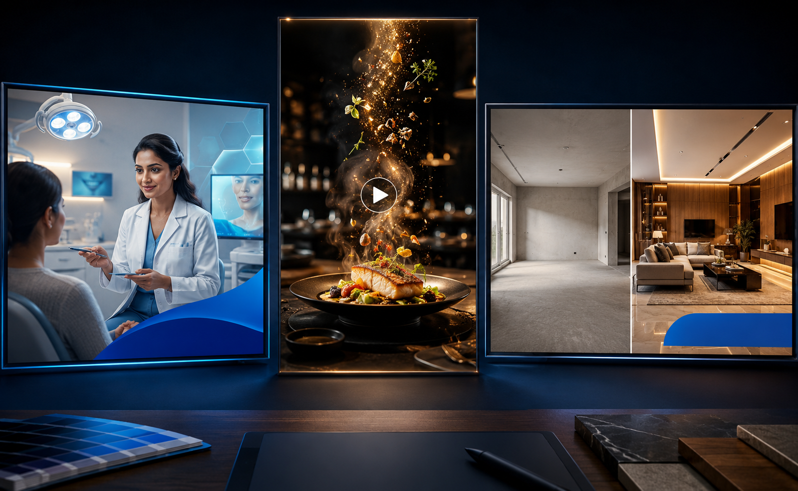 Premium poster, AI reel and advertising creative showcase